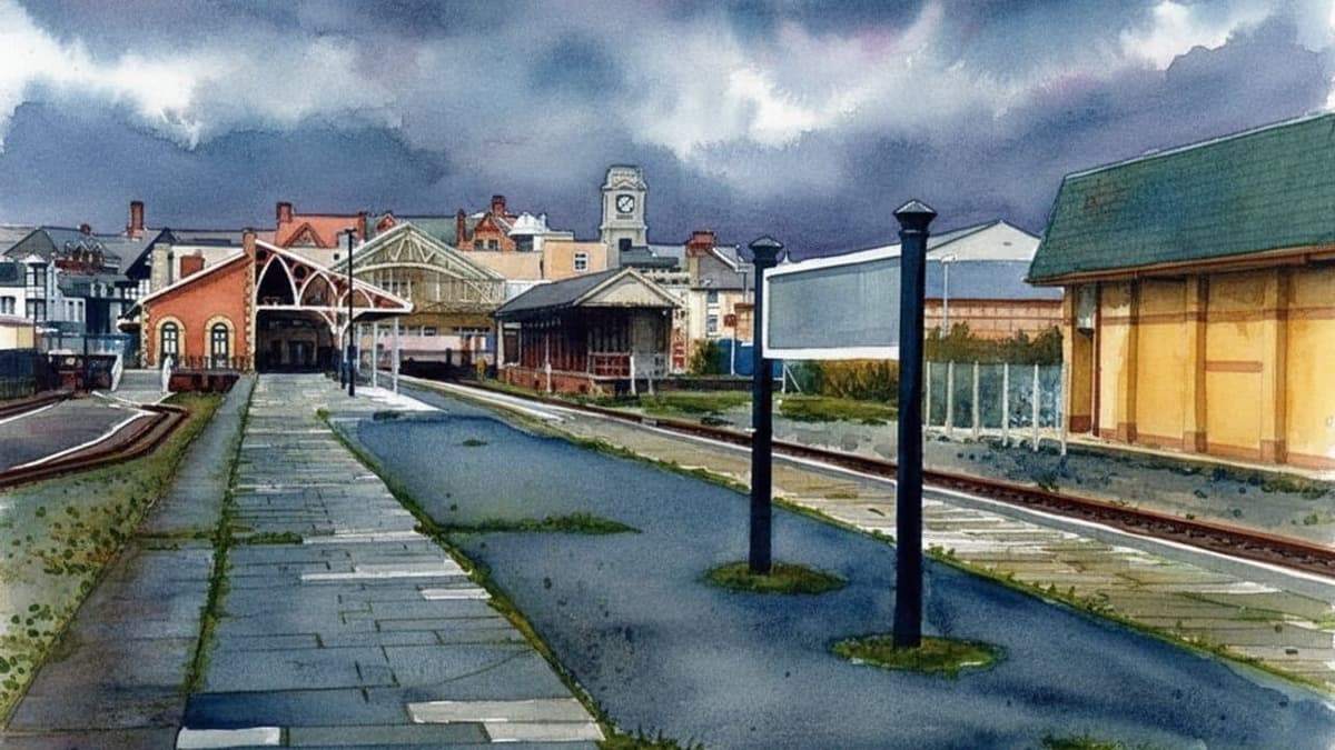 Aberystwyth railway station in Wales