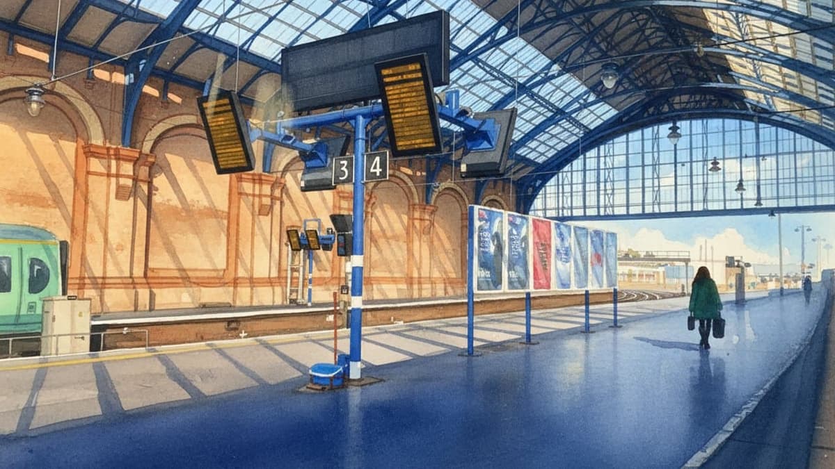 Brighton railway station in South England