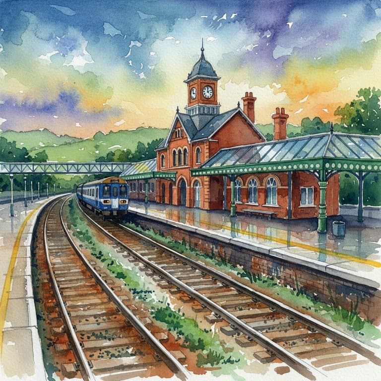 Cambridge railway station in South England