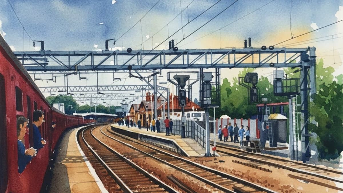 Colchester railway station in South England