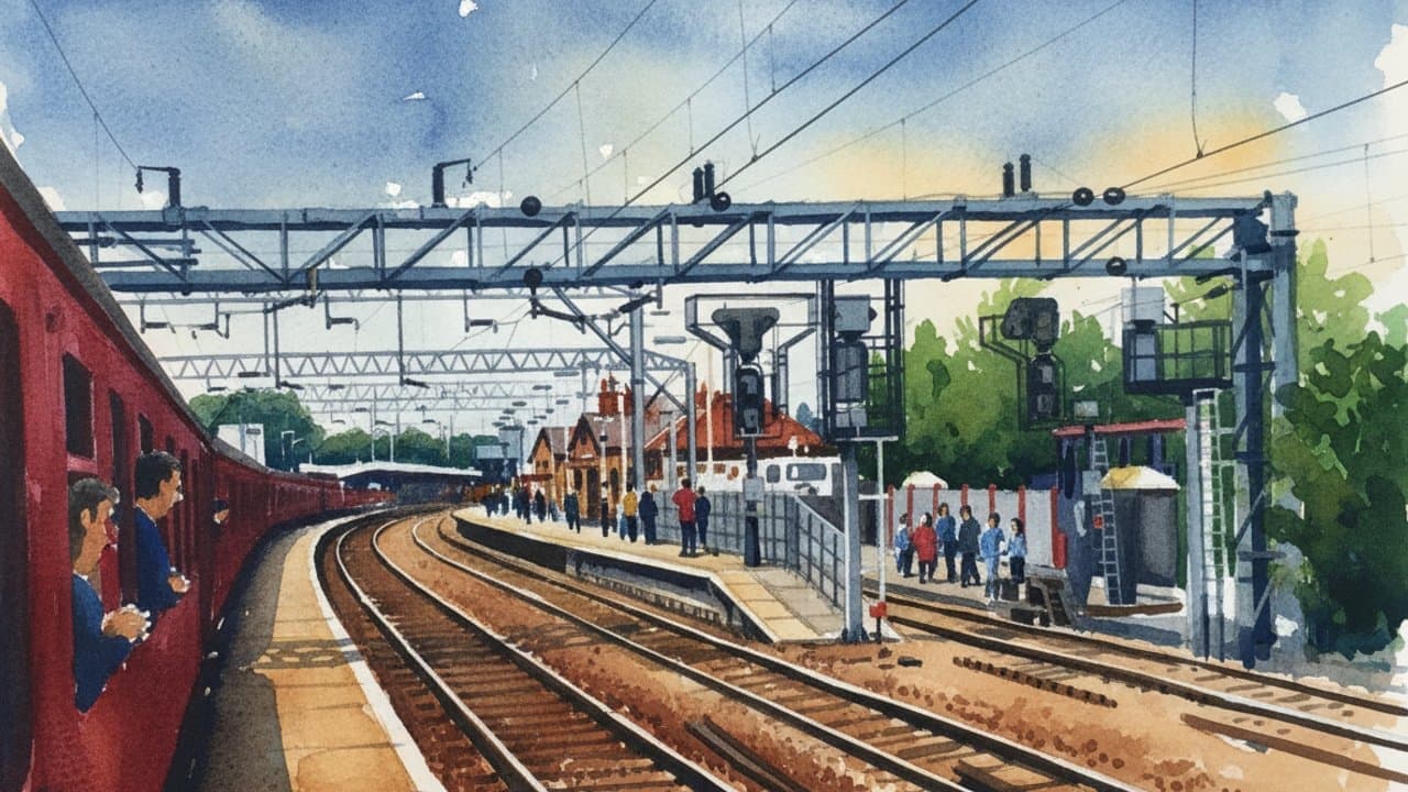 Colchester railway station in South England