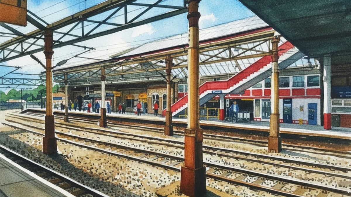 Crewe railway station in Midlands