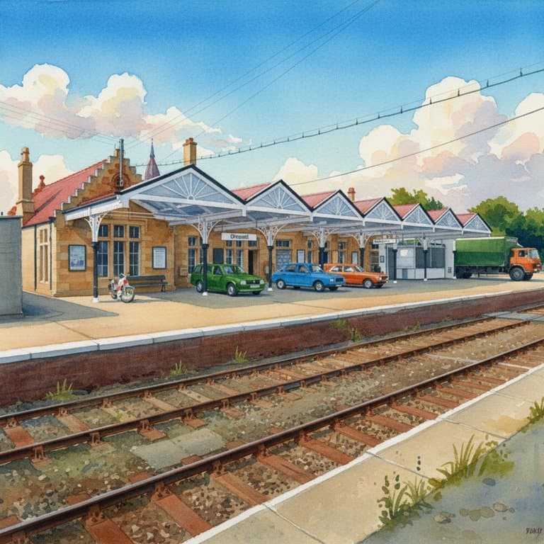 Dingwall railway station in Scotland