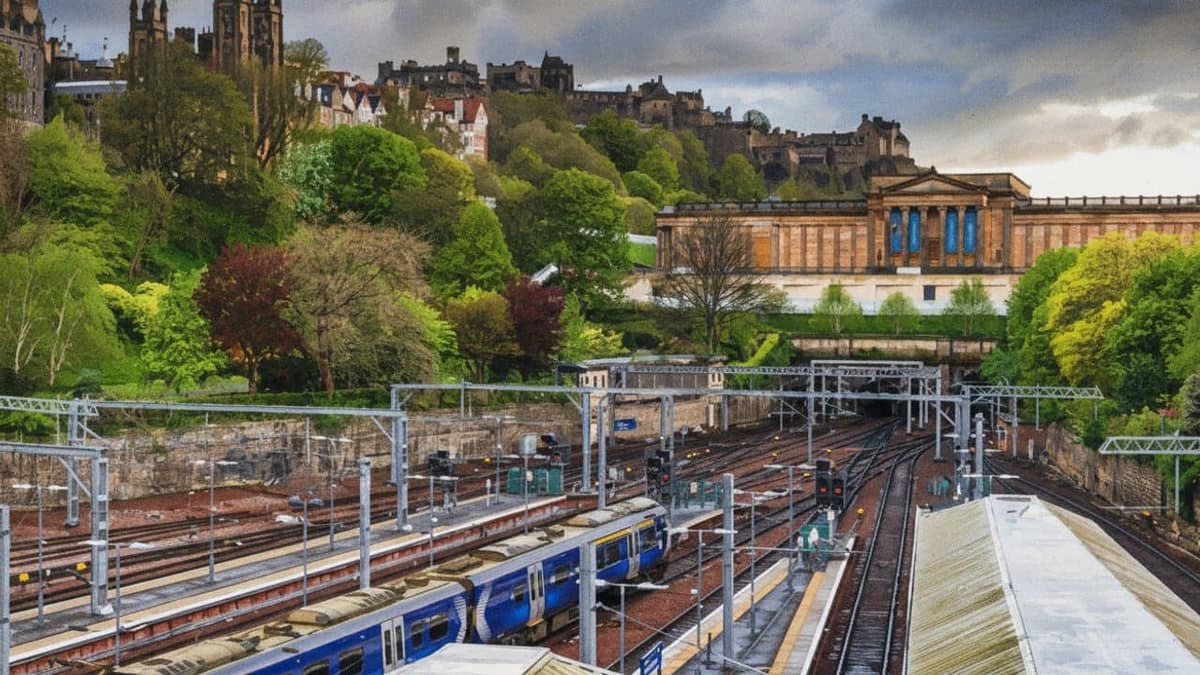 Edinburgh Waverley railway station in Scotland