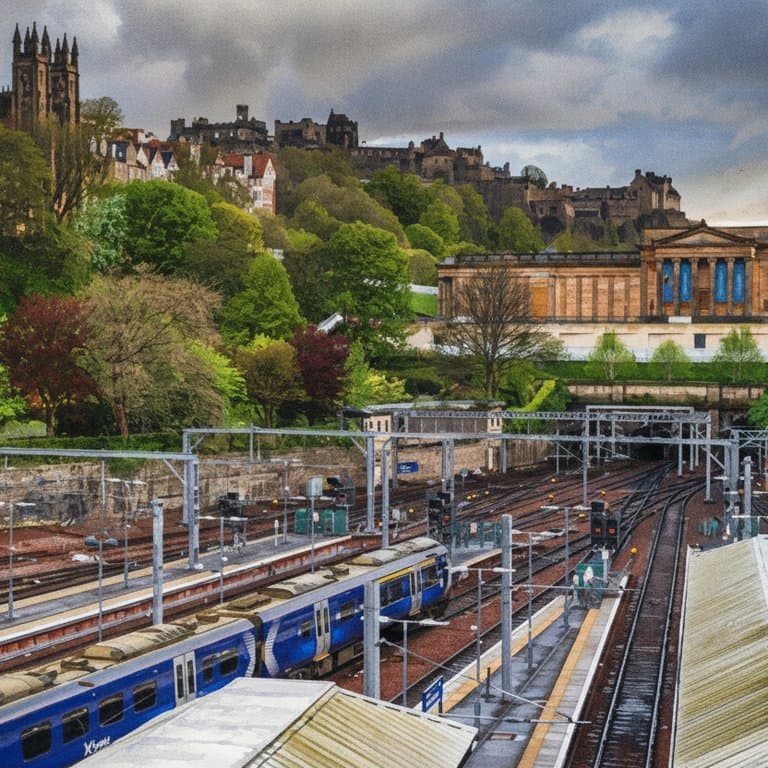 Edinburgh Waverley railway station in Scotland