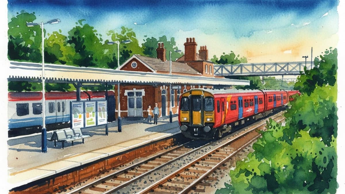 Guildford railway station in South England