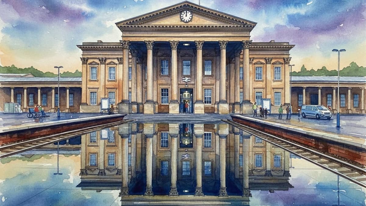 Huddersfield railway station in North England