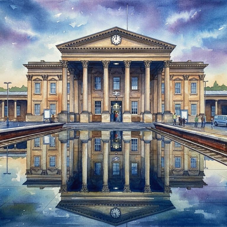 Huddersfield railway station in North England