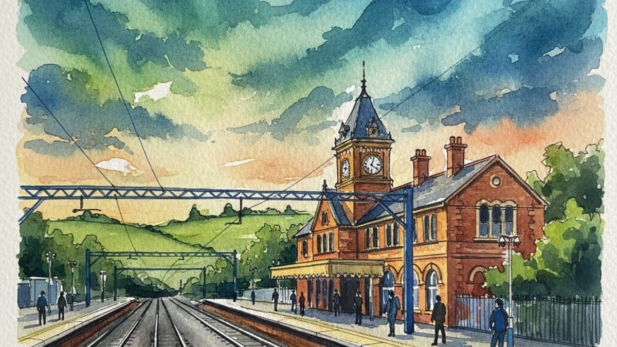 Ipswich railway station in South England