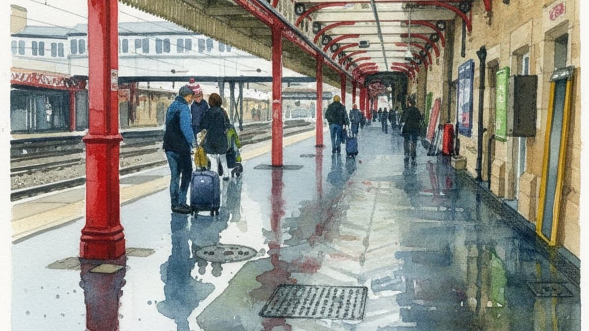 Lancaster railway station in North England