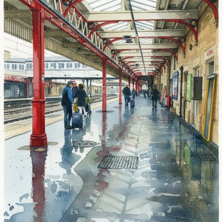 Lancaster railway station in North England