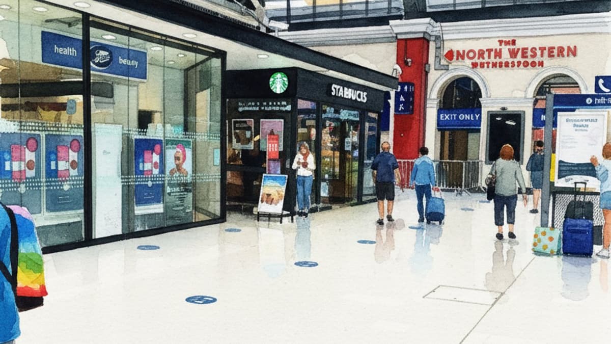Liverpool Lime Street railway station in North England