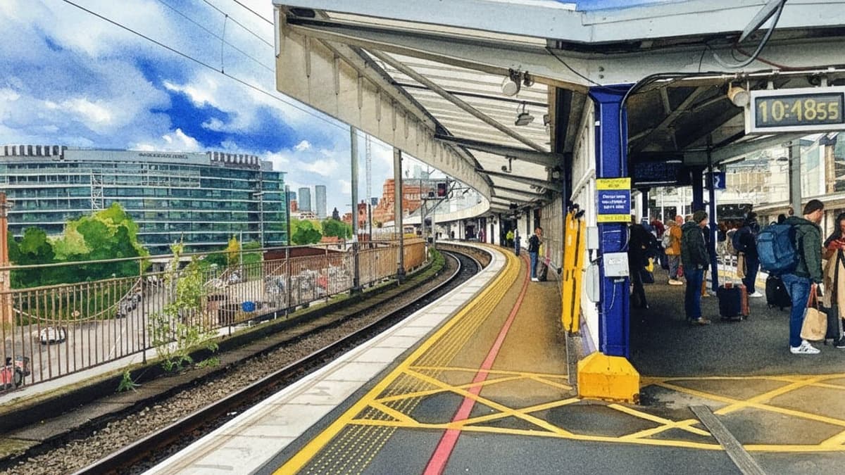 Manchester Piccadilly railway station in North England