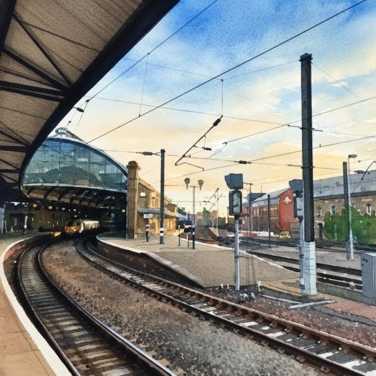 Newcastle Central railway station in North England