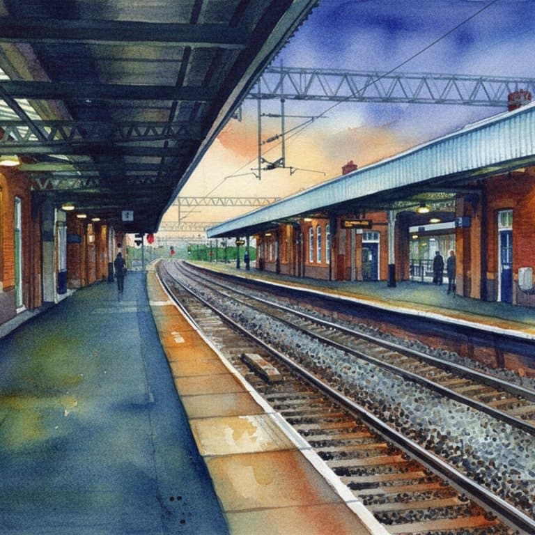 Nuneaton railway station in Midlands