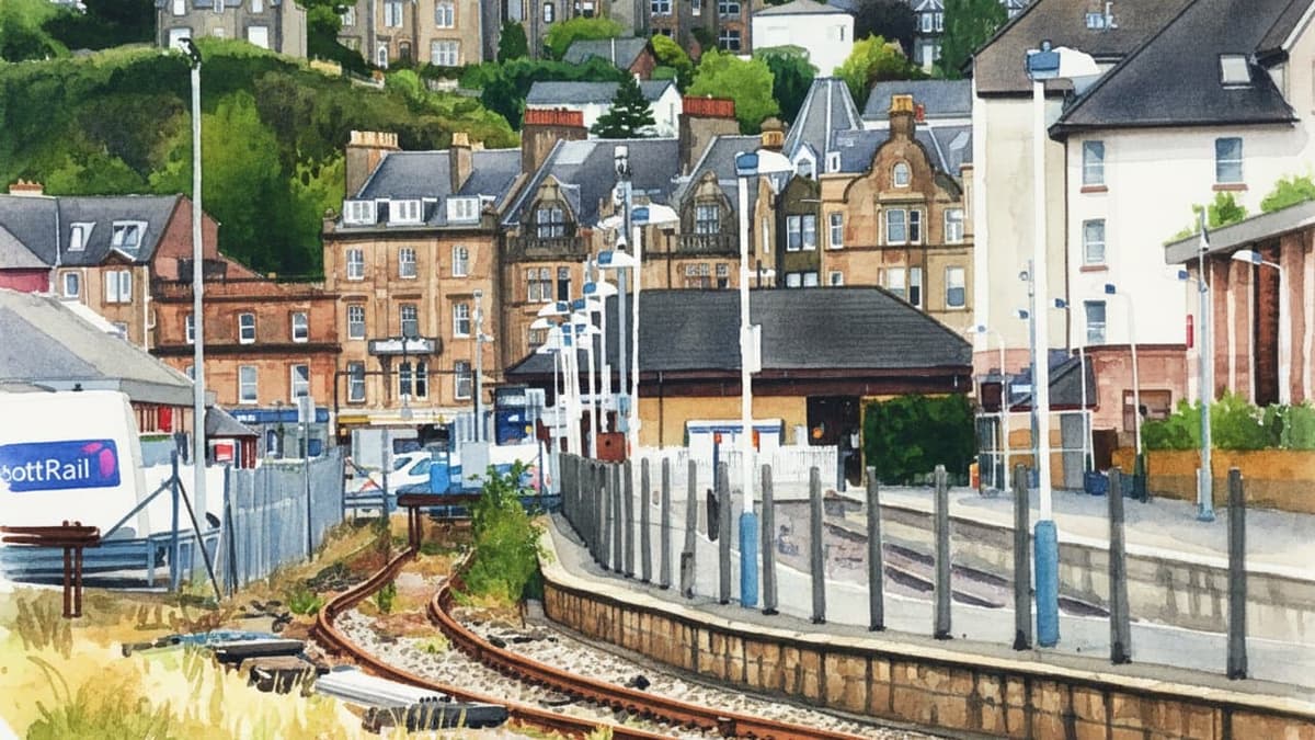 Oban railway station in Scotland