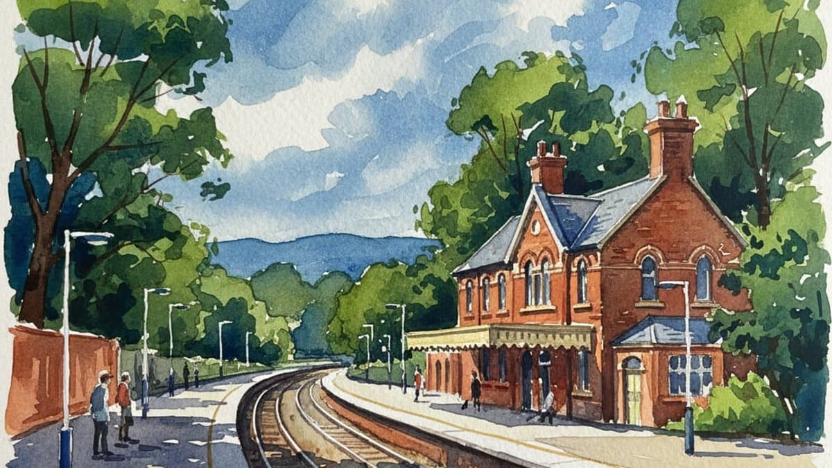 Oxford railway station in South England