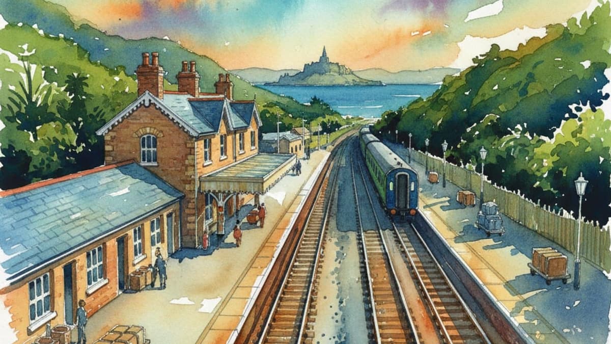 Penzance railway station in South England