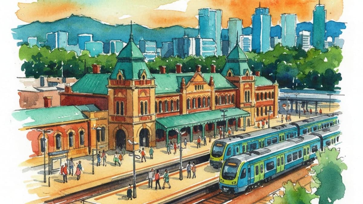 Perth railway station in Scotland