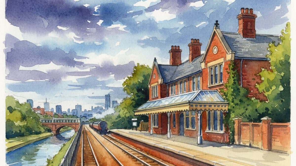 Peterborough railway station in North England