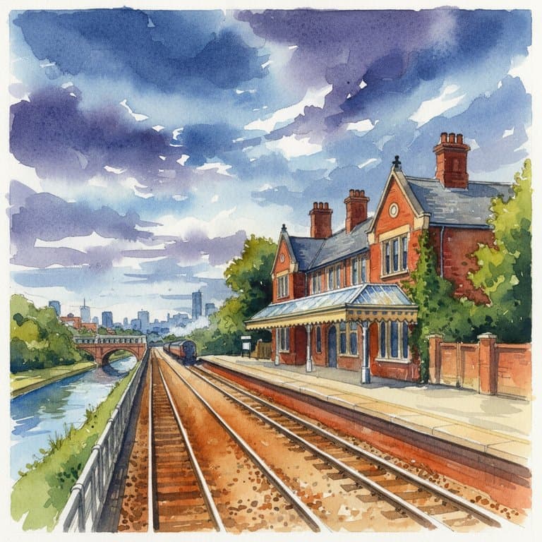 Peterborough railway station in North England