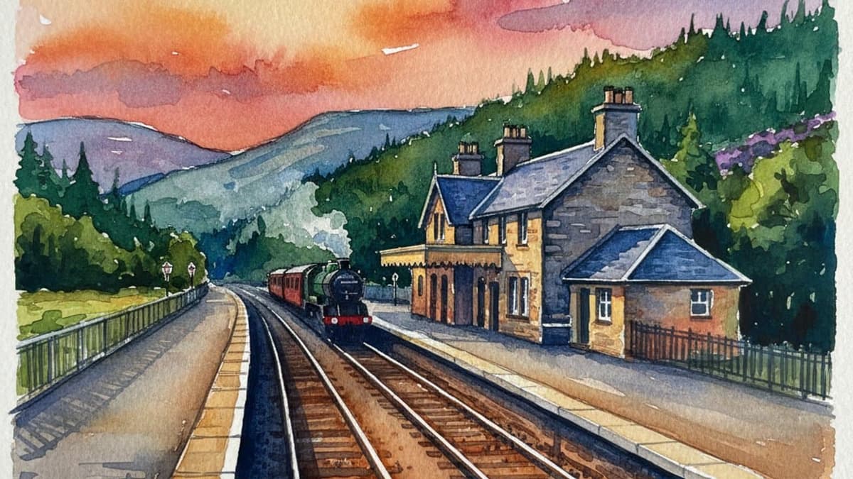 Pitlochry railway station in Scotland