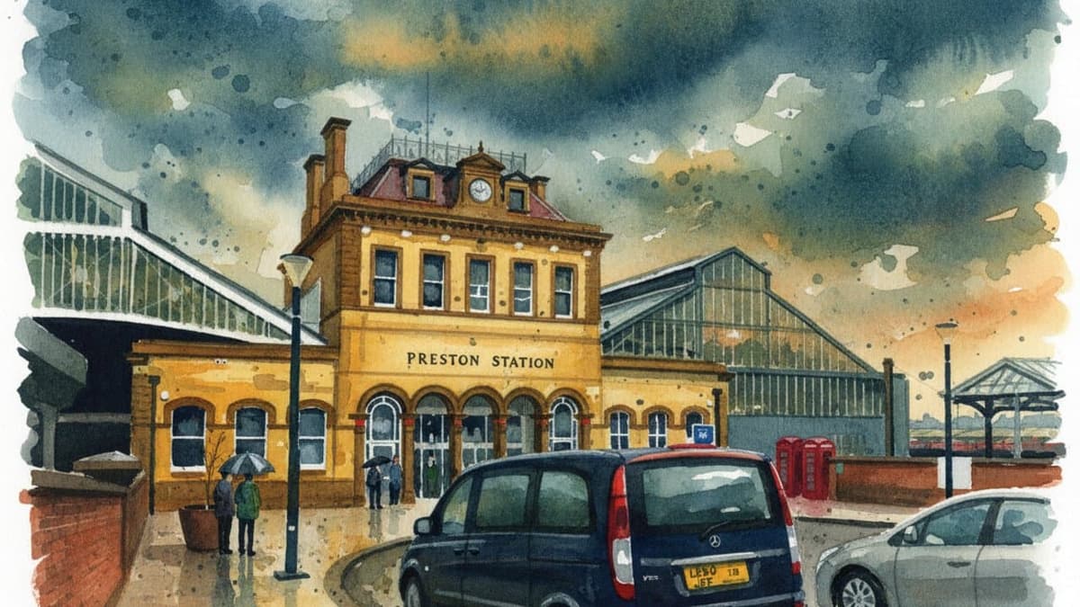 Preston railway station in North England