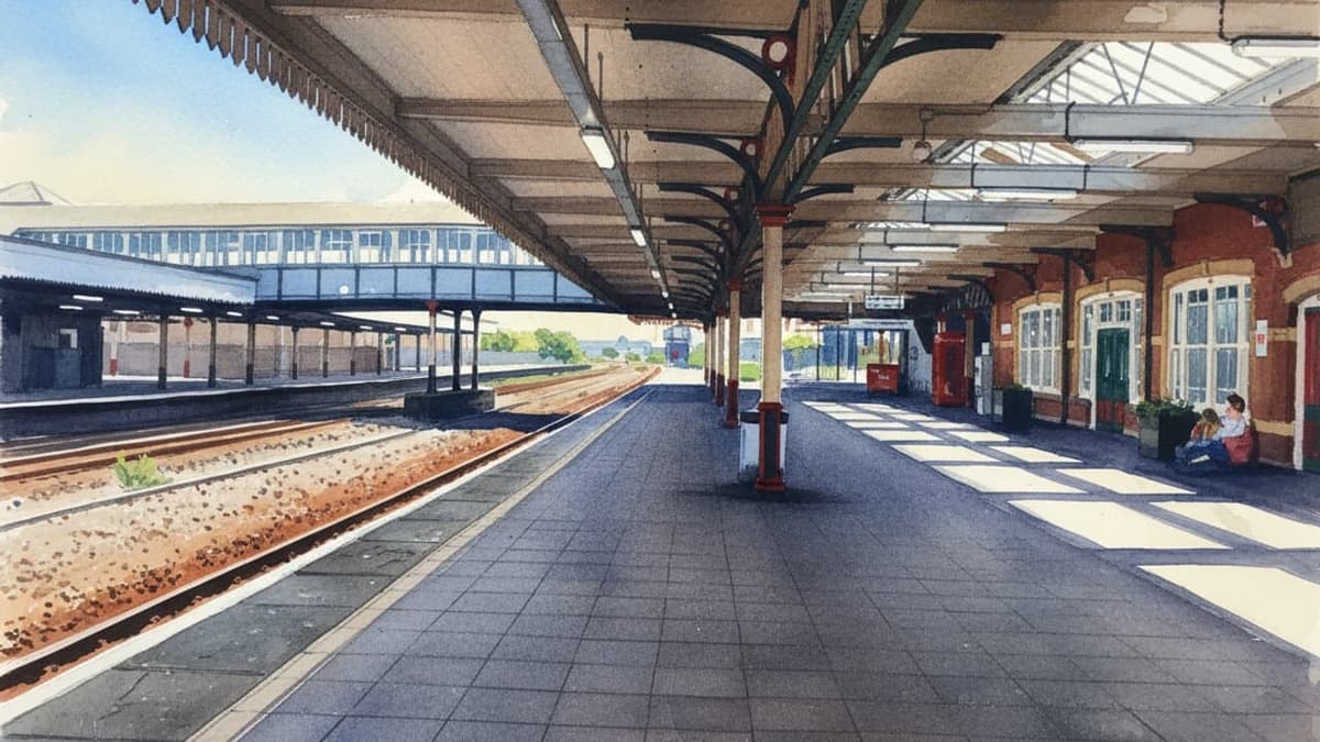 Rhyl railway station in Wales