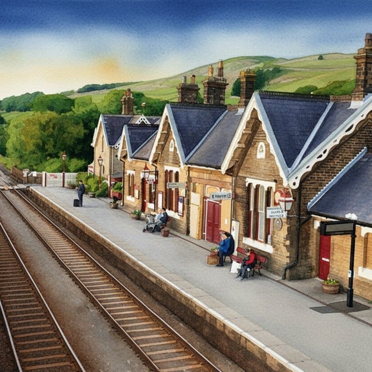 Settle railway station in North England
