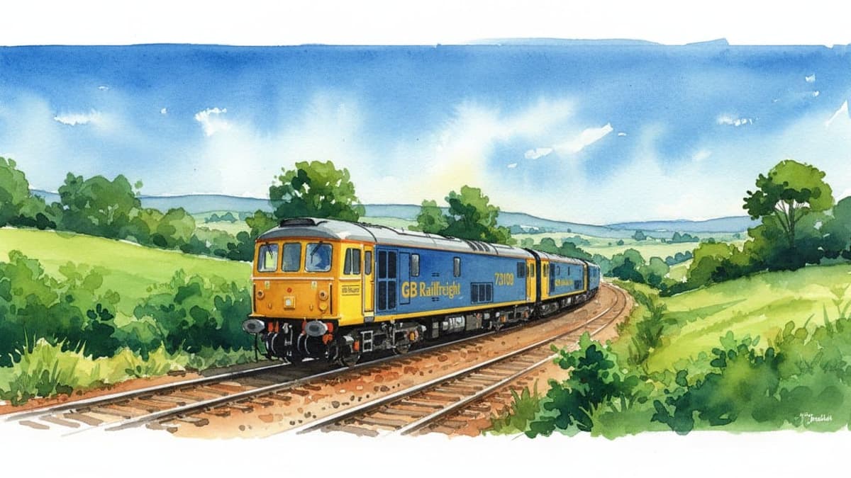 Class 73 Electro-Diesel — Engineering train operated by GB Railfreight