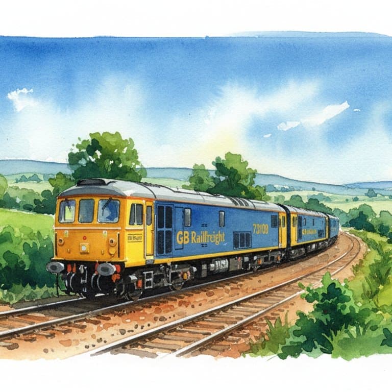 Class 73 Electro-Diesel — Engineering train operated by GB Railfreight