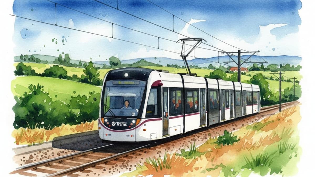 Edinburgh Tram CAF Urbos 3 — Tram train operated by Edinburgh Trams