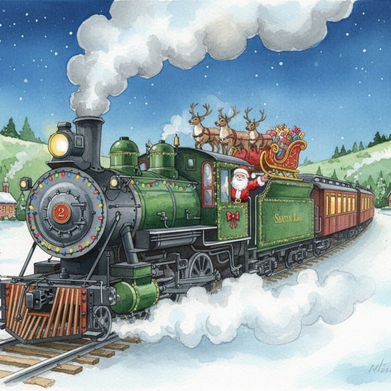Santa's Night Mail — Steam train