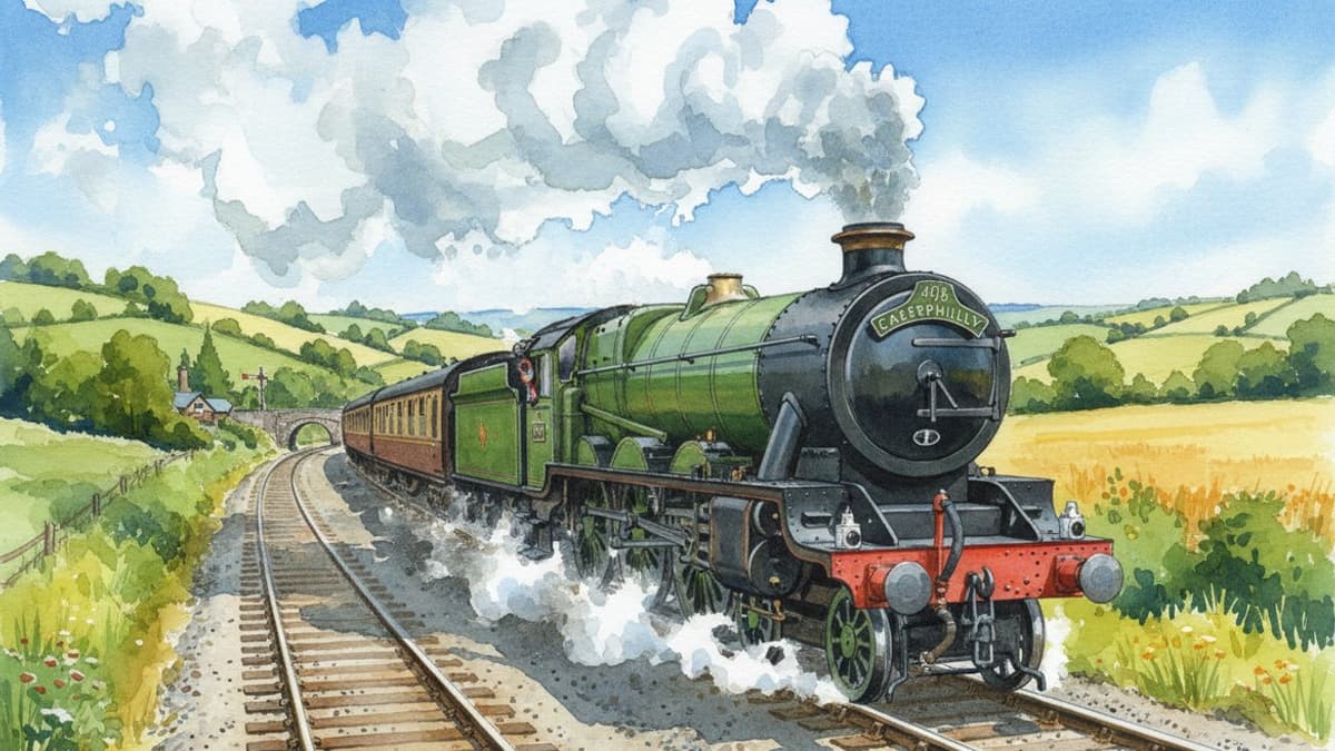 Caerphilly Castle (GWR 4073) — Steam train operated by Heritage Railways