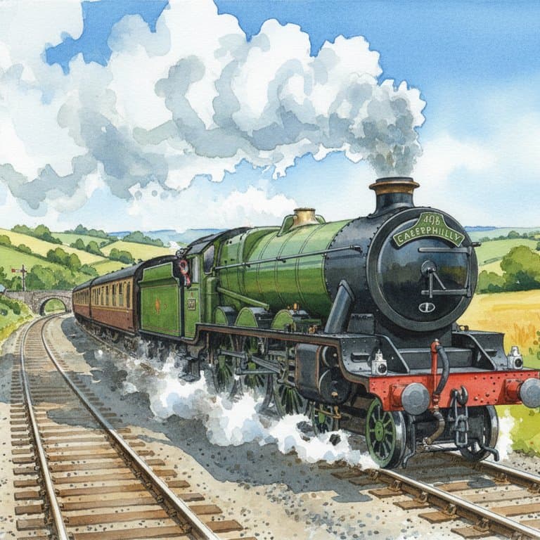 Caerphilly Castle (GWR 4073) — Steam train operated by Heritage Railways