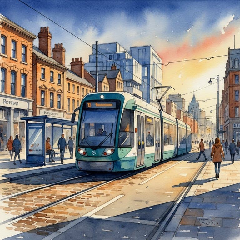 West Midlands Metro CAF Urbos 3 — Tram train operated by West Midlands Metro