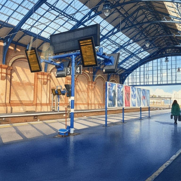 Brighton railway station in South England
