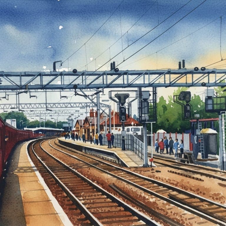 Colchester railway station in South England
