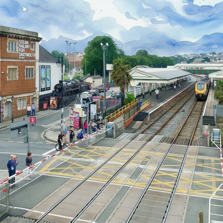 Paignton railway station in South England