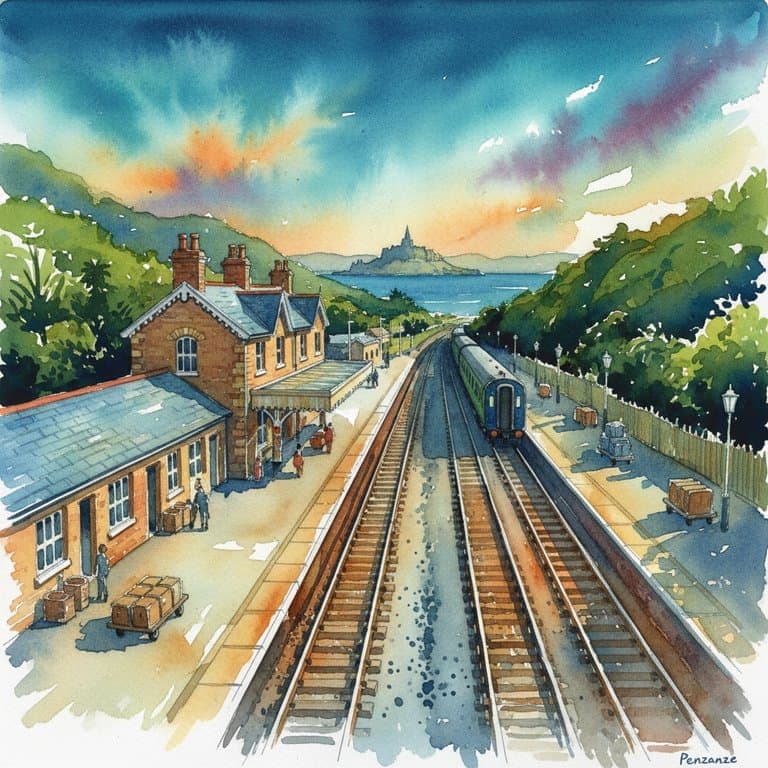 Penzance railway station in South England
