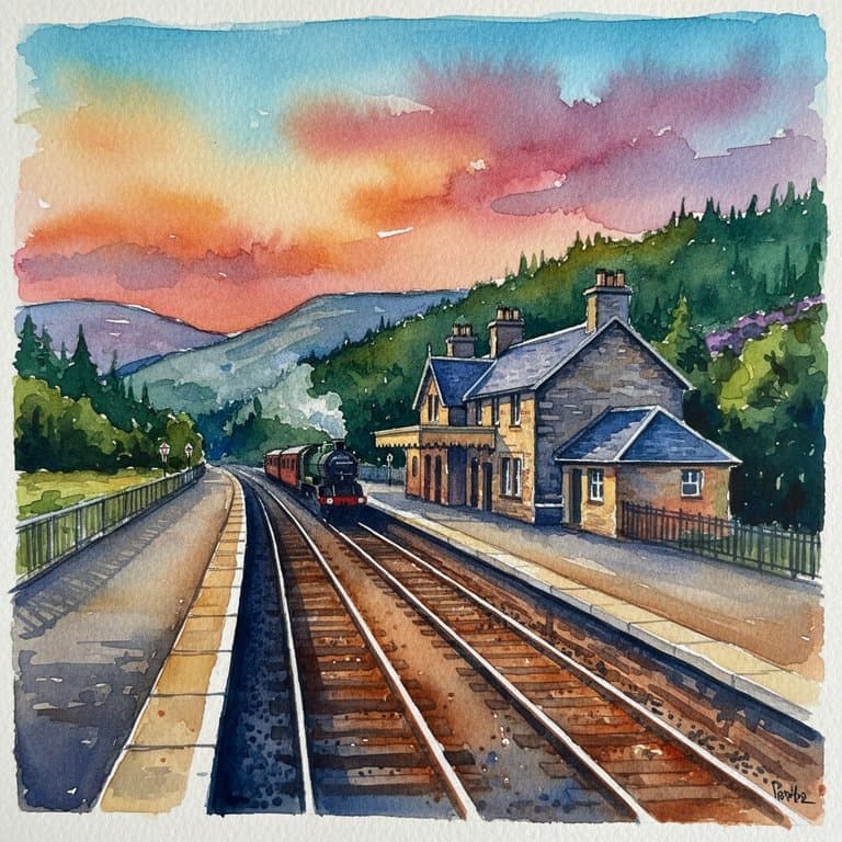 Pitlochry railway station in Scotland