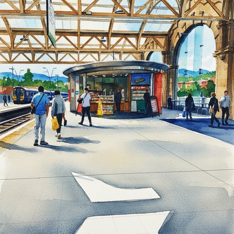 Sheffield railway station in North England