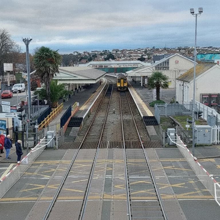 Paignton railway station in South England
